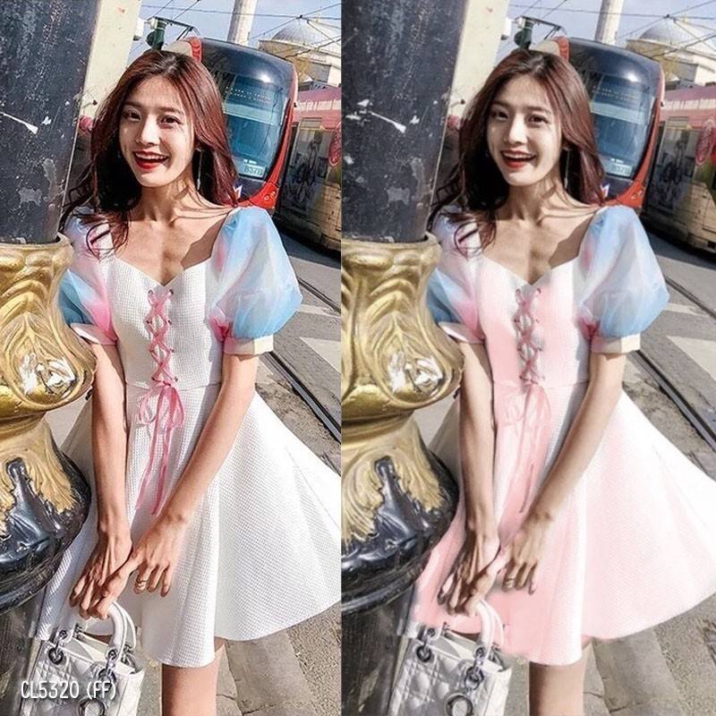 เดรสแขนตุ๊กตาพาสเทล