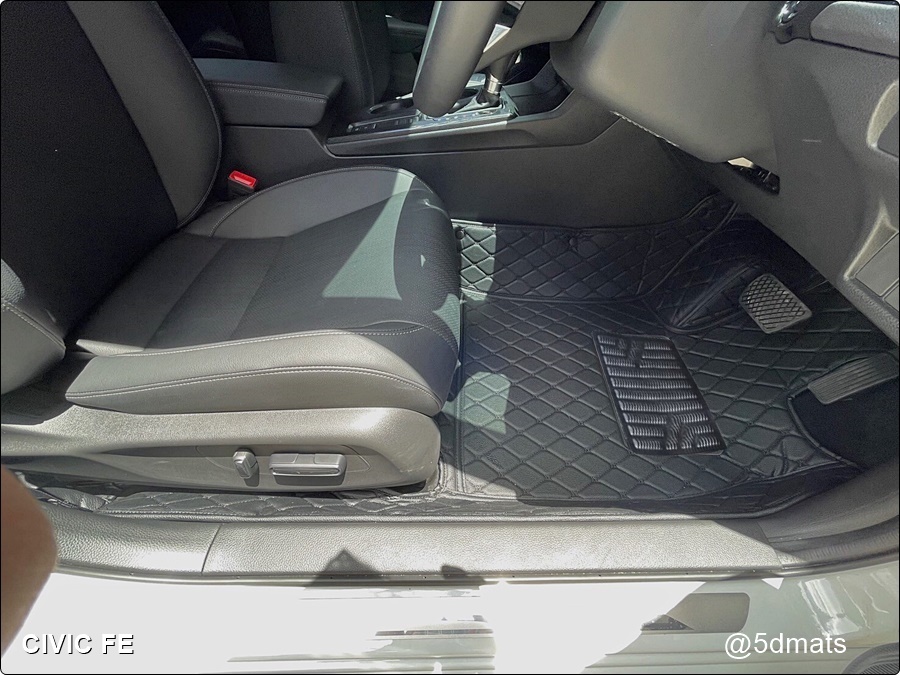 พรมปูพื้นรถยนต์ 6D HONDA CIVIC FE 2022 พรม6D เกรดA เต็มคัน เข้ารูป ตรงรุ่นรถ