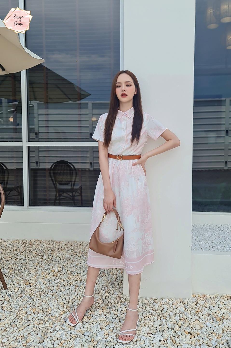 เดรสพิมส์ลายสุดชิค พร้อมเข็มขัดเข้าชุด สาวๆจะใส่ทำงาน ใส่เที่ยว ไปถ่ายรูปคาเฟ่เก๋ๆได้หมดเลย เนื้อผ้าพรีเมี่ยมเหมือนเดิมค่ะ