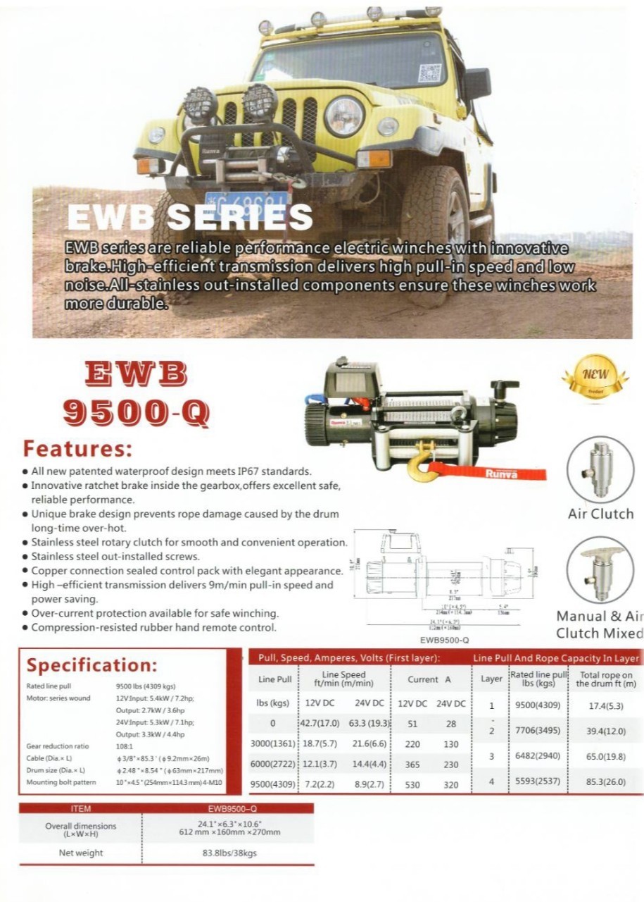 WINCH RUNVA (EWB9500Q Sling)