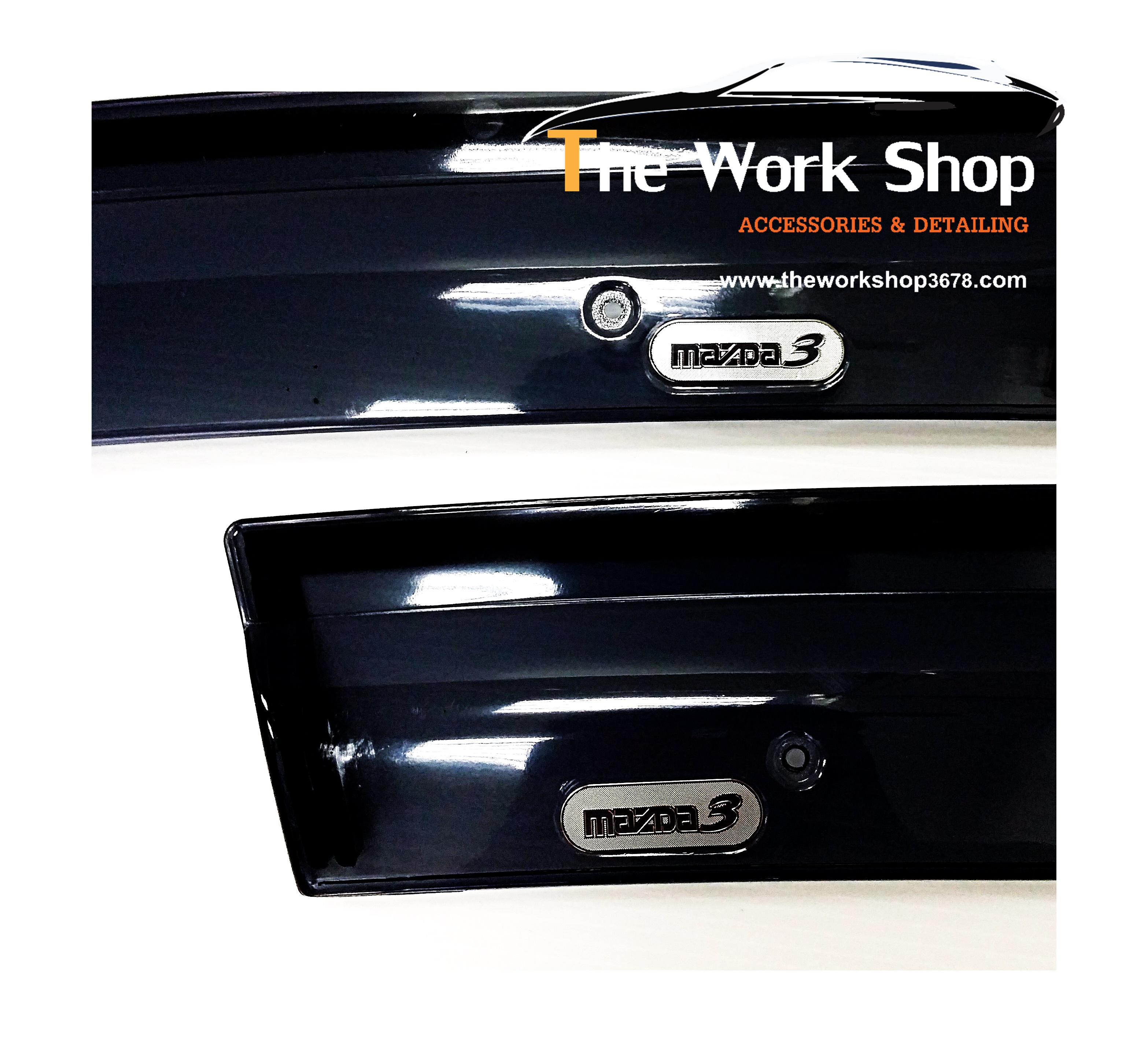 Smoked Door Visor for Mazda3 2014 T Style - กันสาดสีดำ