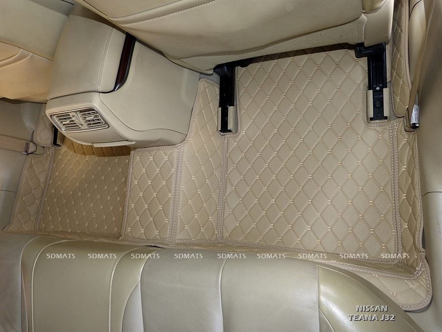 พรมปูพื้นรถยนต์6D NISSAN TEANA J32 (ปี2009-13) พรม6D สีครีม เต็มคัน 3ชิ้น