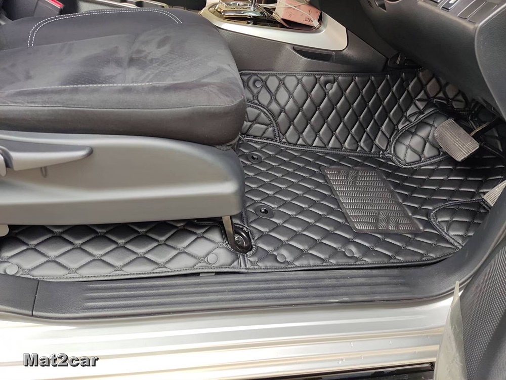 พรมปูพื้นรถยนต์6D NISSAN NAVARA NP-300 CAB พรม6D หนังpvcแท้ หนานุ่ม เกรดA เต็มคัน (3ชิ้น) st