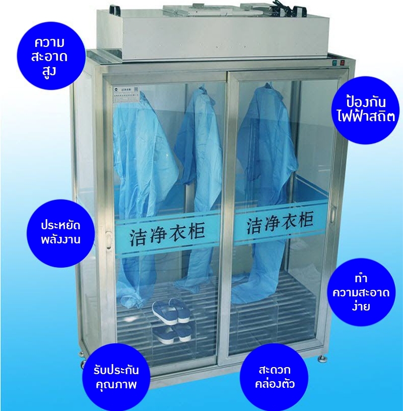 ตู้เก็บเสื้อผ้าคลีนรูม สะอาด ปลอดภัย M-ZLF