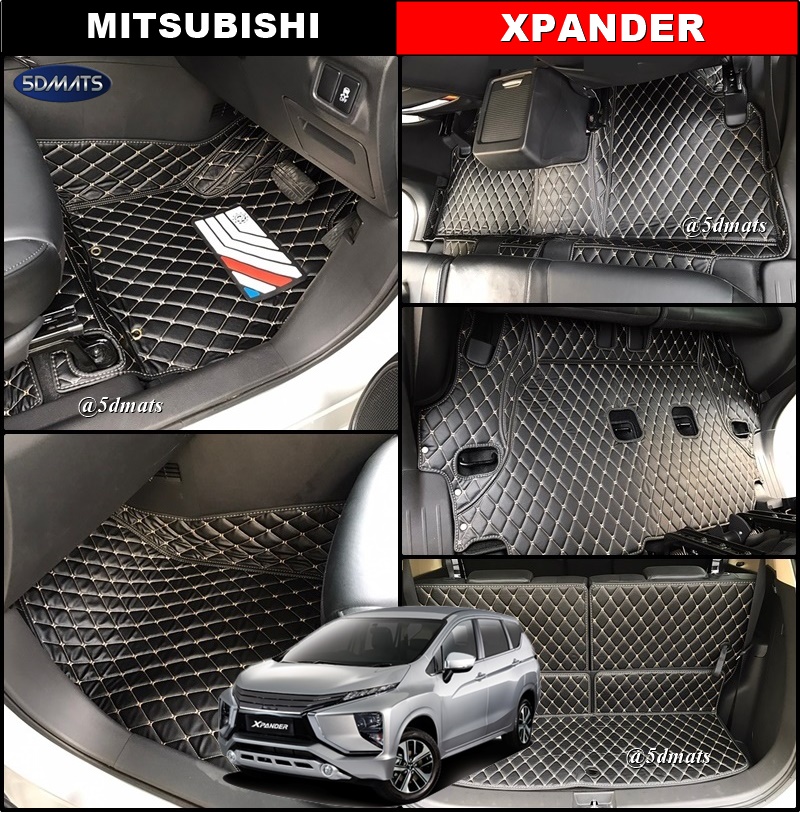 พรมปูพื้นรถยนต์6D MITSUBISHI XPANDER พรม6D QX สวยงาม เข้ารูป ปูเต็มคัน 7ชิ้น
