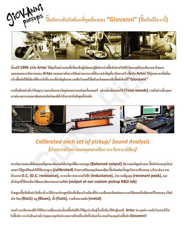 ปิ๊กอัพ ฮัมบัคเกอร์ Giovanni กีตาร์ไฟฟ้า รุ่น GHB8 - Heavy Bucker