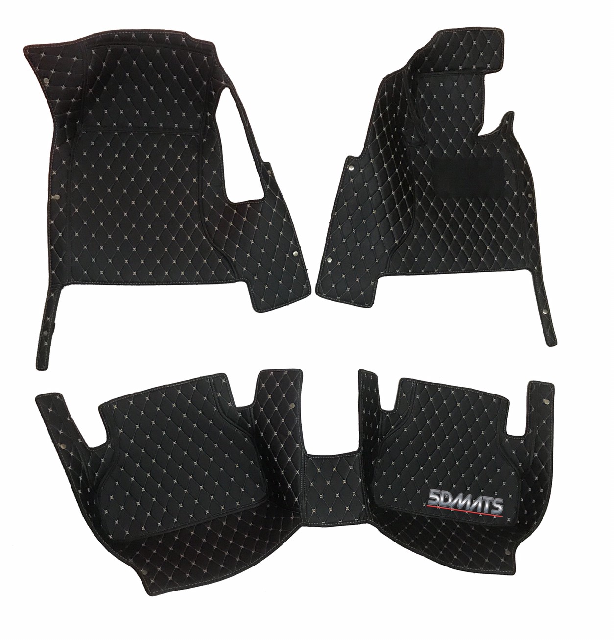 พรมปูพื้นรถยนต์ 6D BMW 520d E60 ปี2003-10 พรม6D QJ VIP หนาพิเศษ สีดำด้ายครีม รวมแผ่นท้าย