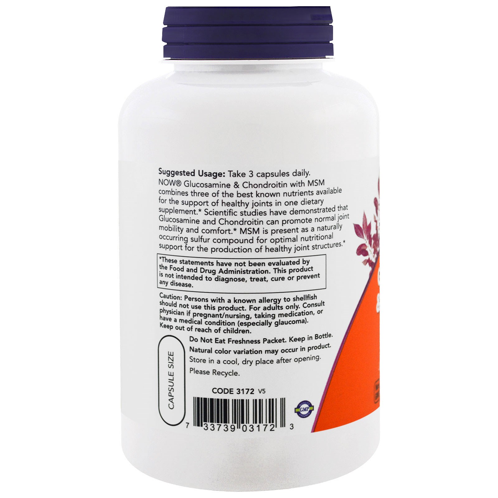 Now Foods, Glucosamine & Chondroitin with MSM, 180 Capsules
