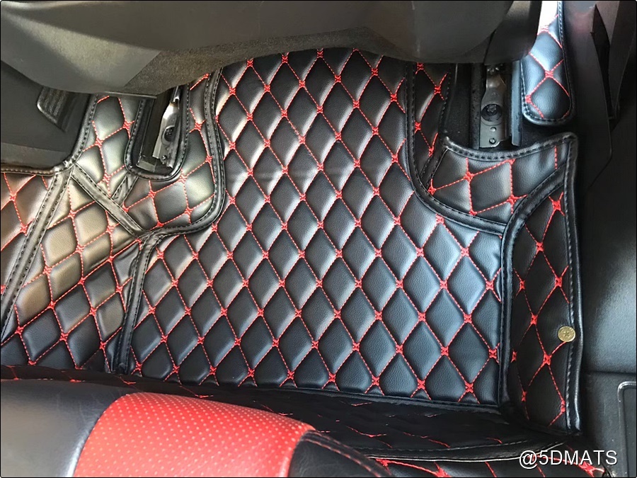 พรมปูพื้นรถยนต์6D LAND ROVER RANGE ROVER EVOQUE (2011-15) สีดำด้ายแดง เต็มคัน