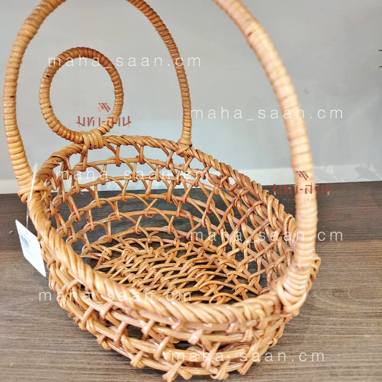 ตะกร้าใส่ขวดไวน์ ขวดน้ำผึ้ง แนวนอน เถาวัลย์สาน คละแบบ 🍷 Wine Bottle Basket Holder