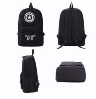 Fashion กระเป๋าเป้สะพายหลังของผู้ชายลายการ์ตูน กระเป๋ากลางคืนมีแสงขึ้น รุ่น No.02245(สีดำ)