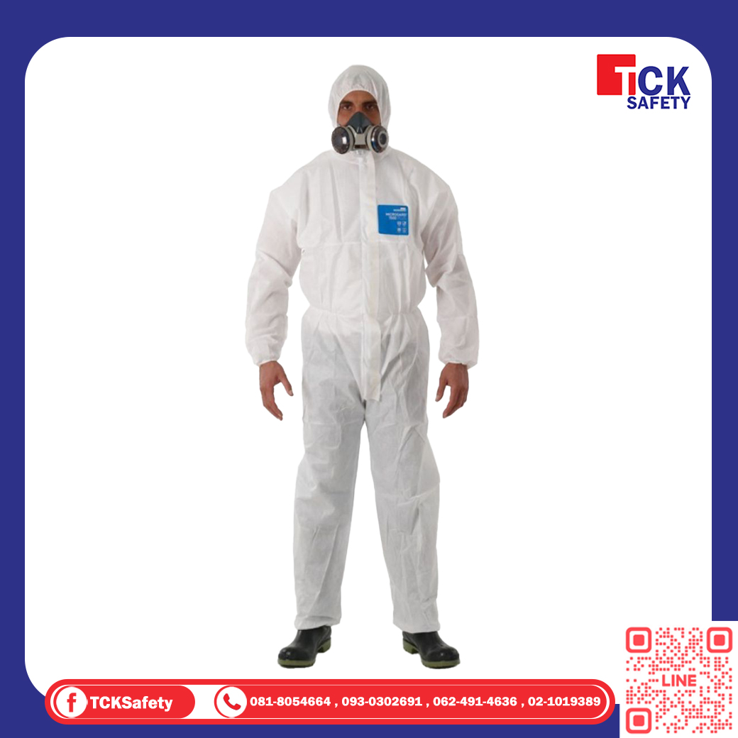 ชุด PPE ป้องกันสารเคมี ALPHATEC 1500 PLUS สีขาว