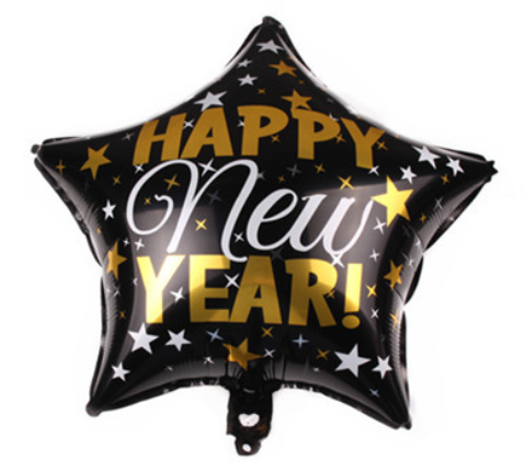 ลูกโป่งฟอยดาวHappy New Year 18นิ้ว (45*45 cm)