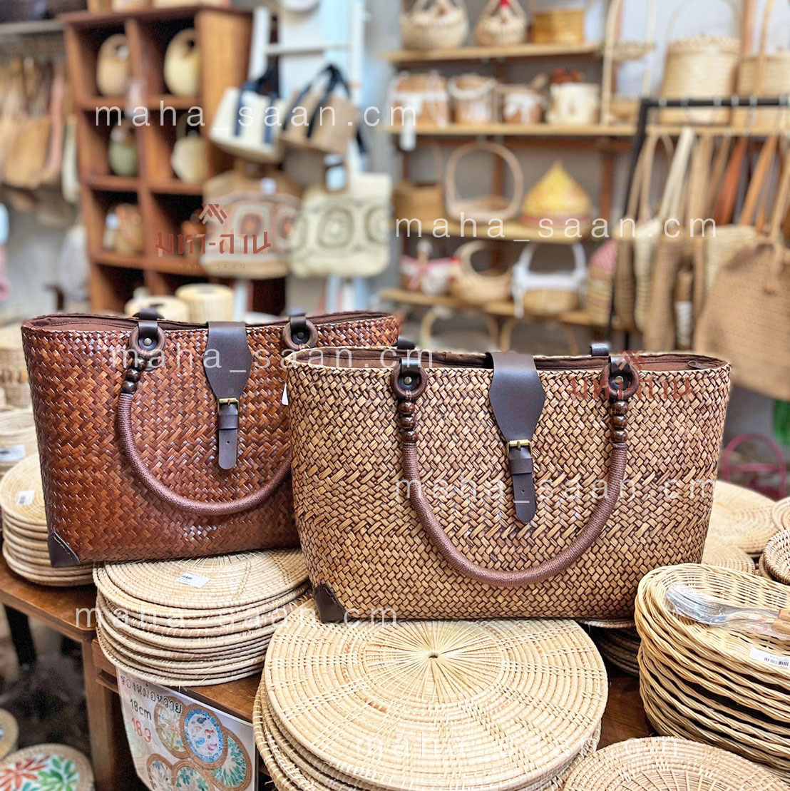 กระเป๋ากระจูด กระเป๋าถือ กระเป๋าสาน กระเป๋าสายหนัง👜