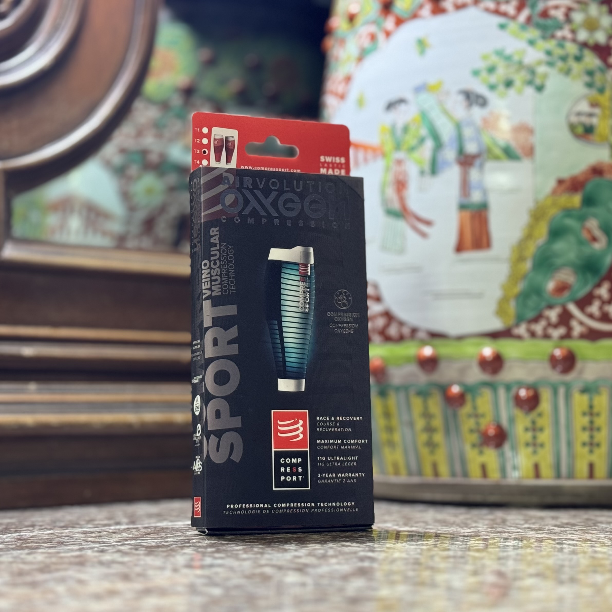 ซัพพอร์ตน่อง Compressport R2 Oxygen Calf Sleeve ‘Summer Orange’ (T4)