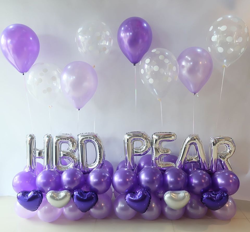 Set Balloon Purple HBD
