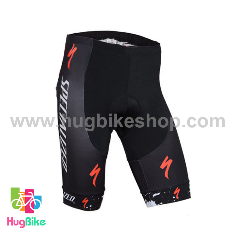 กางเกงจักรยานขาสั้นทีม Specialized 16 (16) สีดำลายแดง