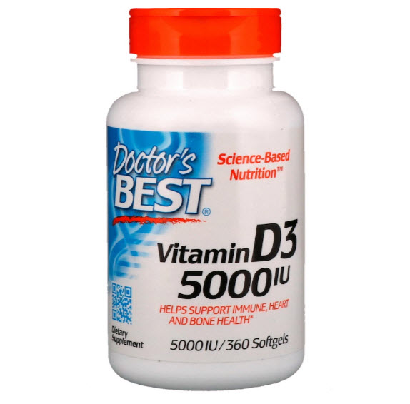 Doctor's Best, Vitamin D3, 5,000 IU, 360 Softgels