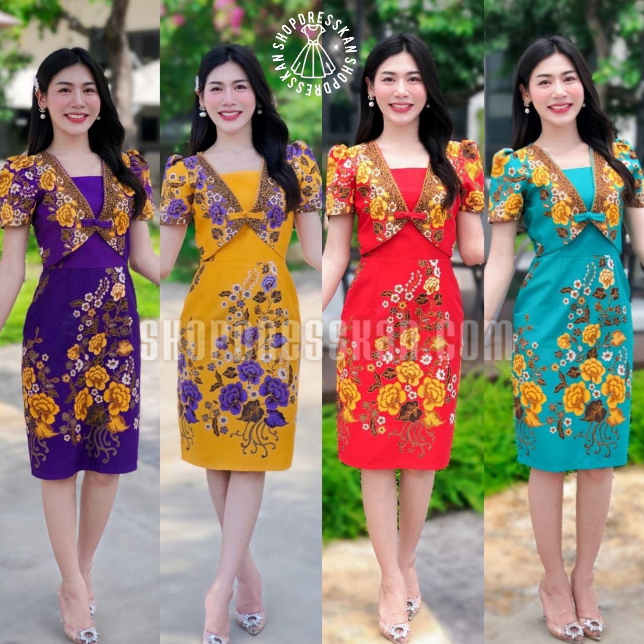 ✔️มีพร้อมส่ง : [ S-M-L-XL-2XL-3XL] :: ชุดเดรสผ้าคอตตอน พิมพ์ลายคมชัด ตัดแต่งสไตล์กั๊ก ผ้าเนื้อดีสวมใส่สบายไม่ร้อนซับน้ำได้ดี ซิปซ่อนหลัง งานอัดกาวอย่างดี