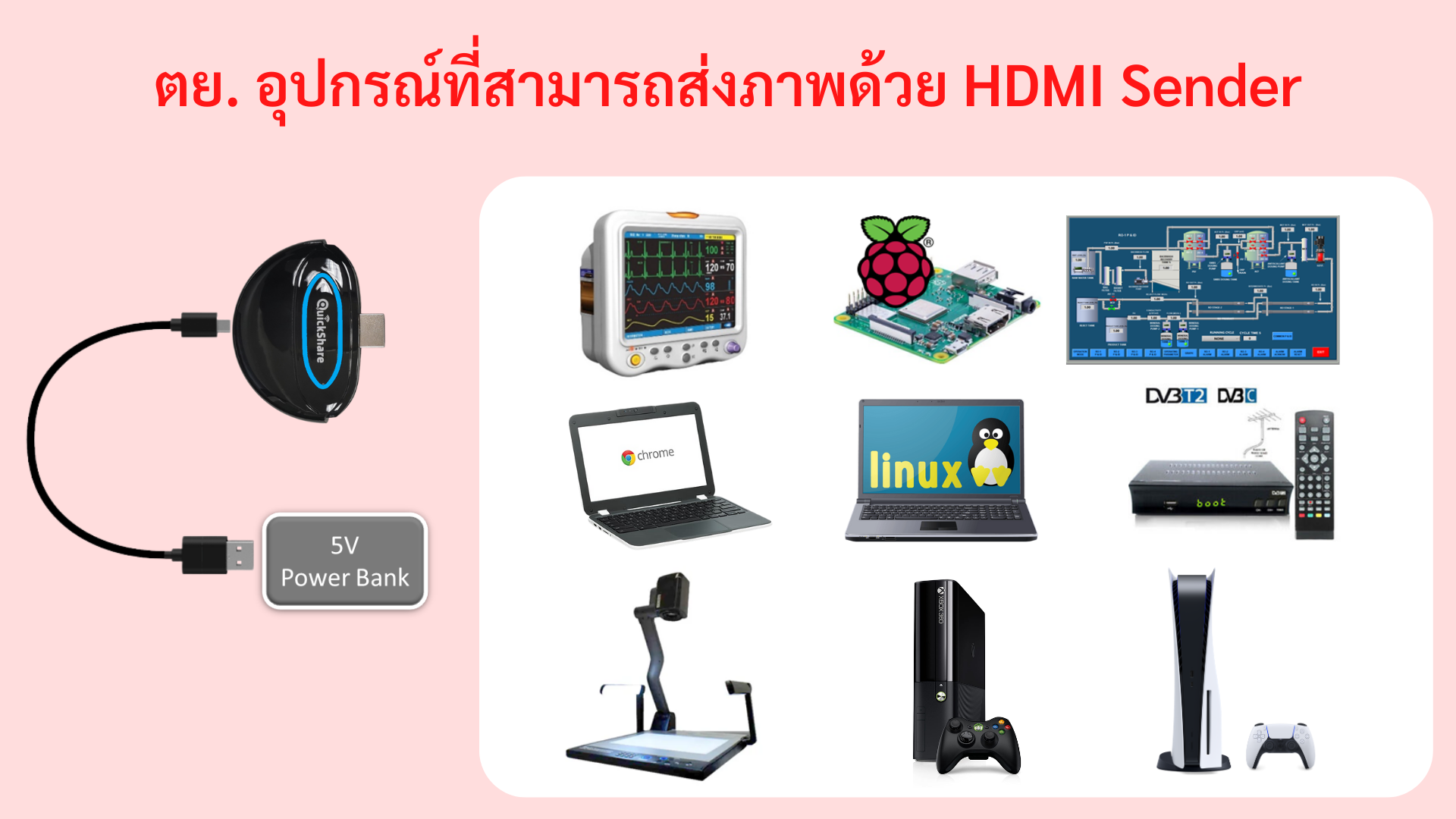 ตย. อุปกรณ์ที่ส่งภาพทาง HDMI