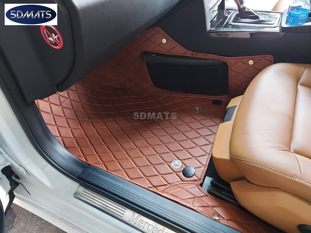 พรมปูพื้นรถยนต์5D BENZ E-CLASS W212 พรม5D VIP 13มิล ลายRICH เต็มคัน 4ชิ้น รวมแผ่นท้าย