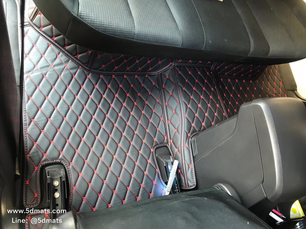 พรมปูพื้นรถยนต์D-MAX 4D 2012-2019 รุ่น6D VIP PREMUIM สีดำด้ายแดง เต็มคัน