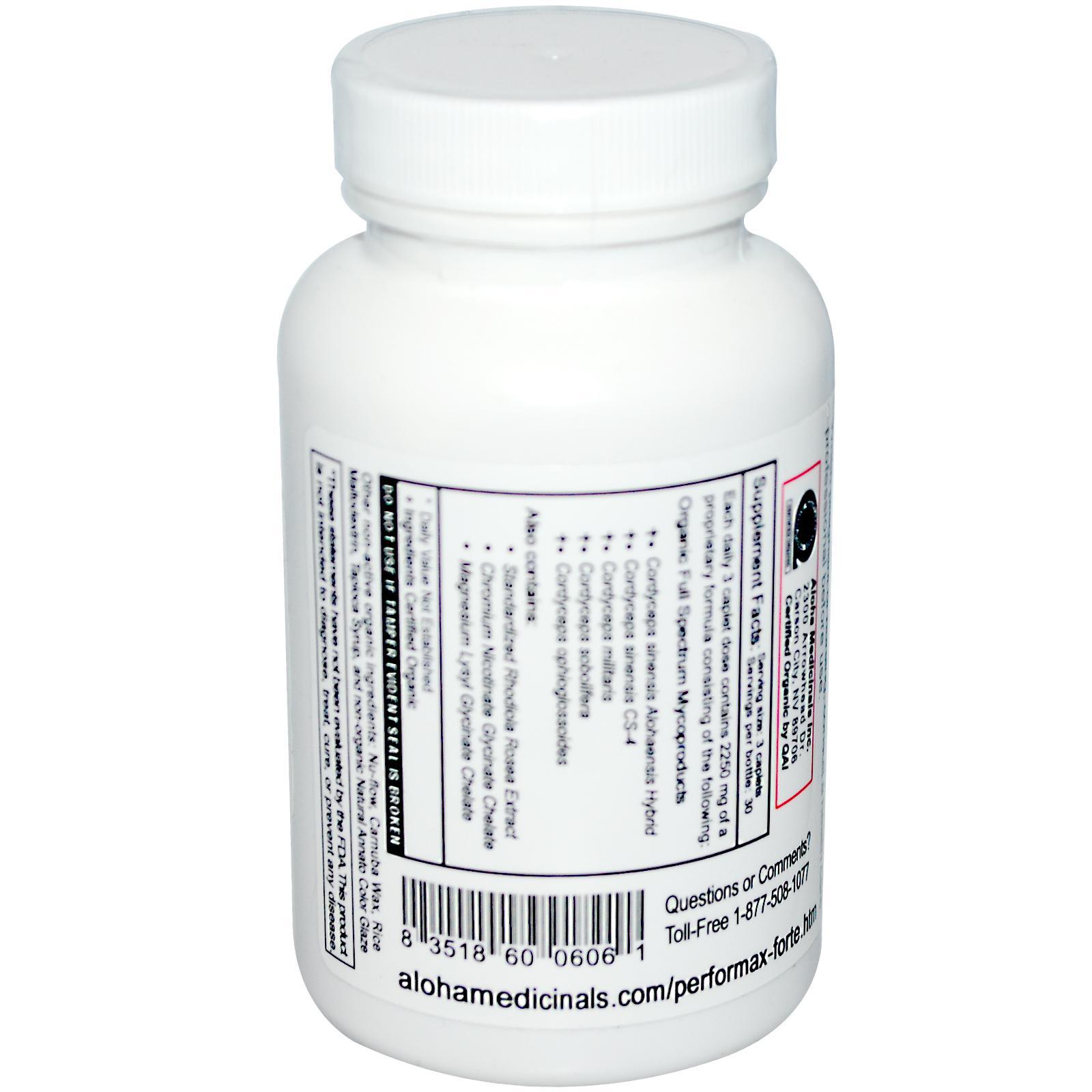 Aloha Medicinals Inc., Performax Forte, Ultimate Sports Nutrition, 750 mg, 90 Caplets