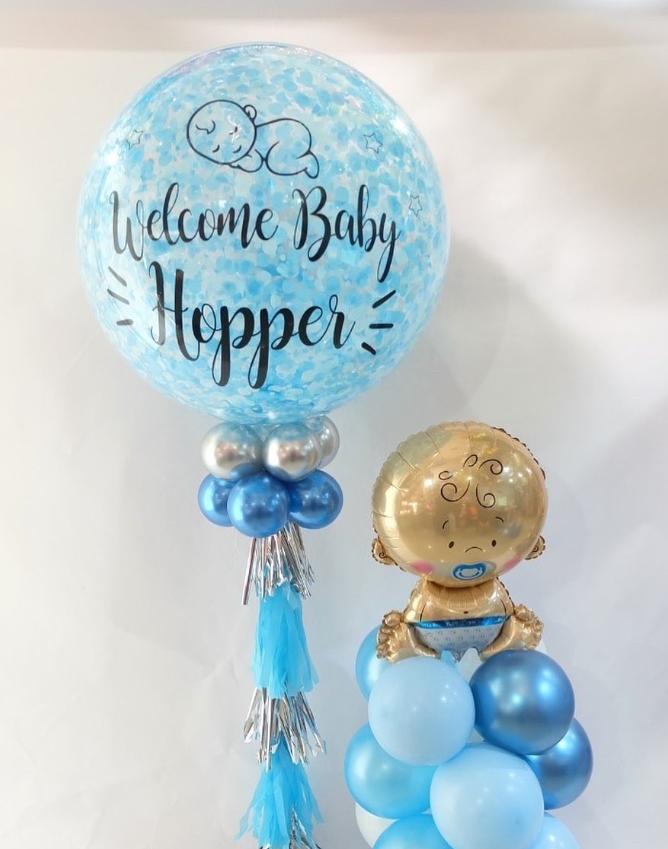 เซทลูกโป่งwelcome baby ขนาด36นิ้ว + ฐานตั้งลูกโป่งเด็ก