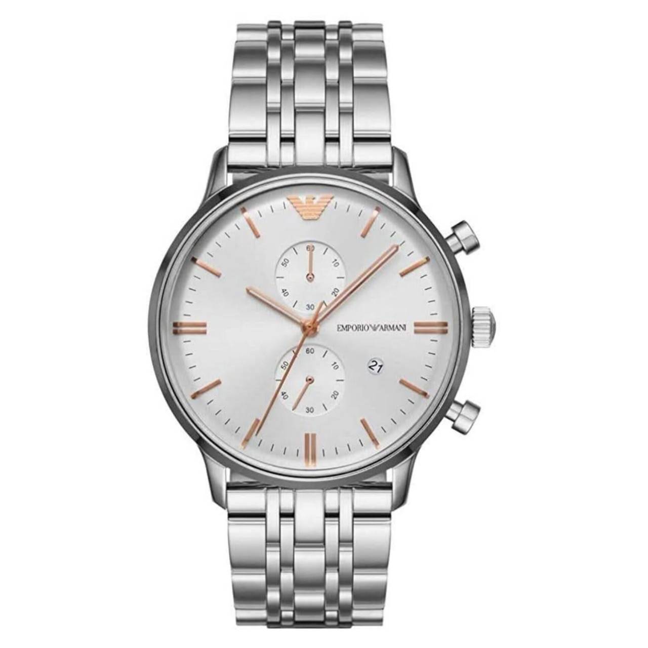 นาฬิกา Emporio Armani Silver Stainless Steel Chronograph Men's Watch AR1933 Size 43 mm