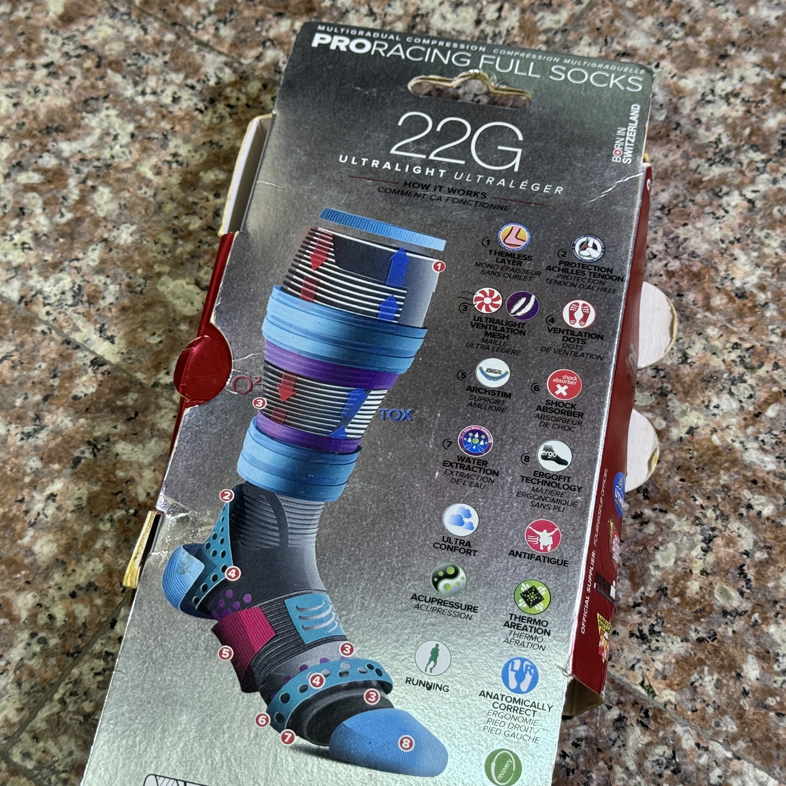 ถุงเท้าวิ่ง Compressport Ultralight Pro Racing Full Socks ‘WHITE’ (T2)