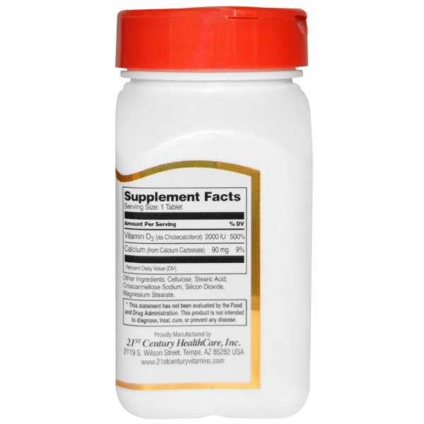 21st Century, Vitamin D3, Super Strength, 2000 IU, 110 Tablets