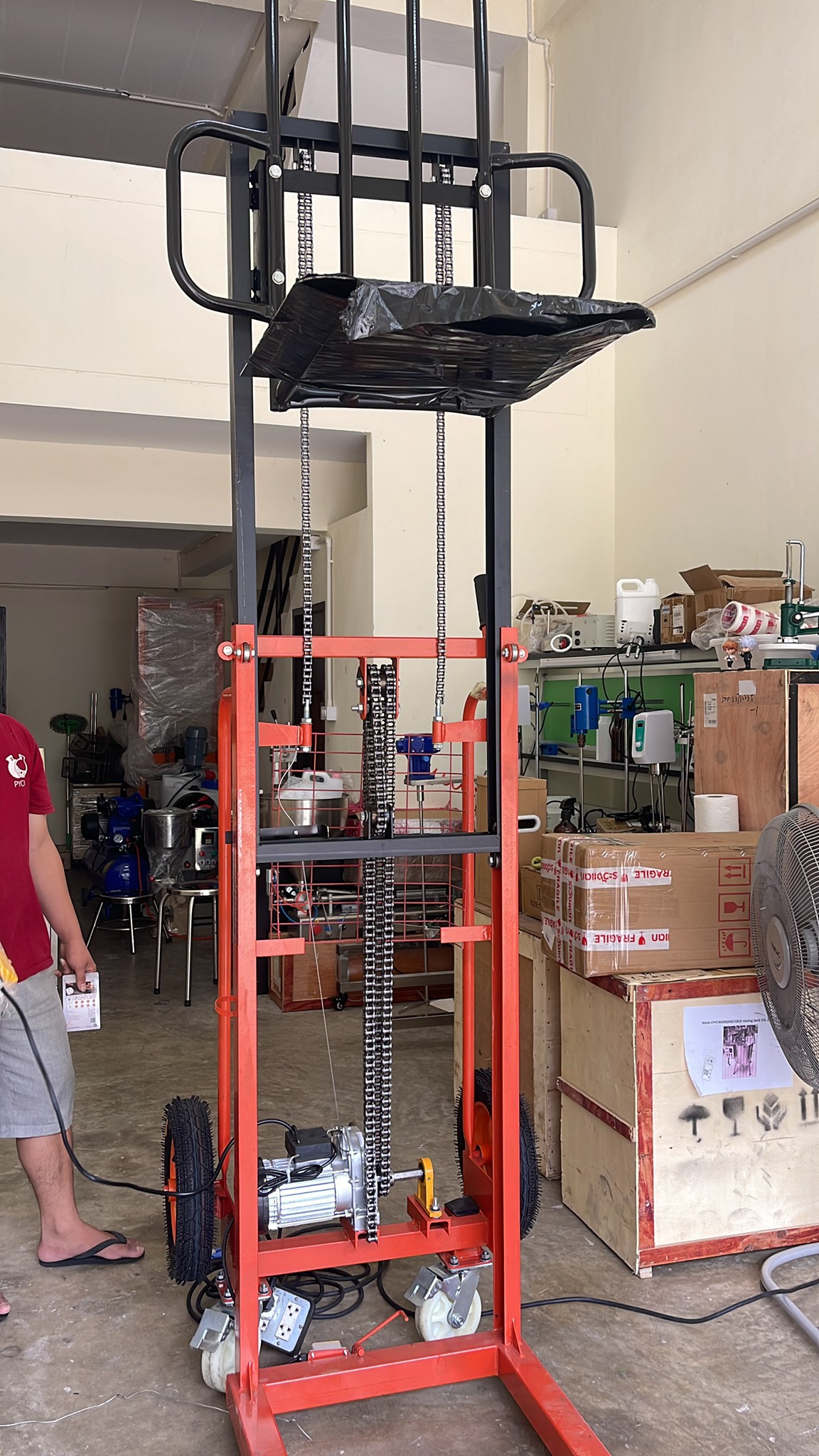 🌈รถเข็นยกของไฟฟ้า เข็นง่ายสะดวก ยกของได้สูงถึง 200 กิโลกรัม ปรับขึ้นลงด้วยระบบไฟฟ้า 1800w Electric Stacker DD1