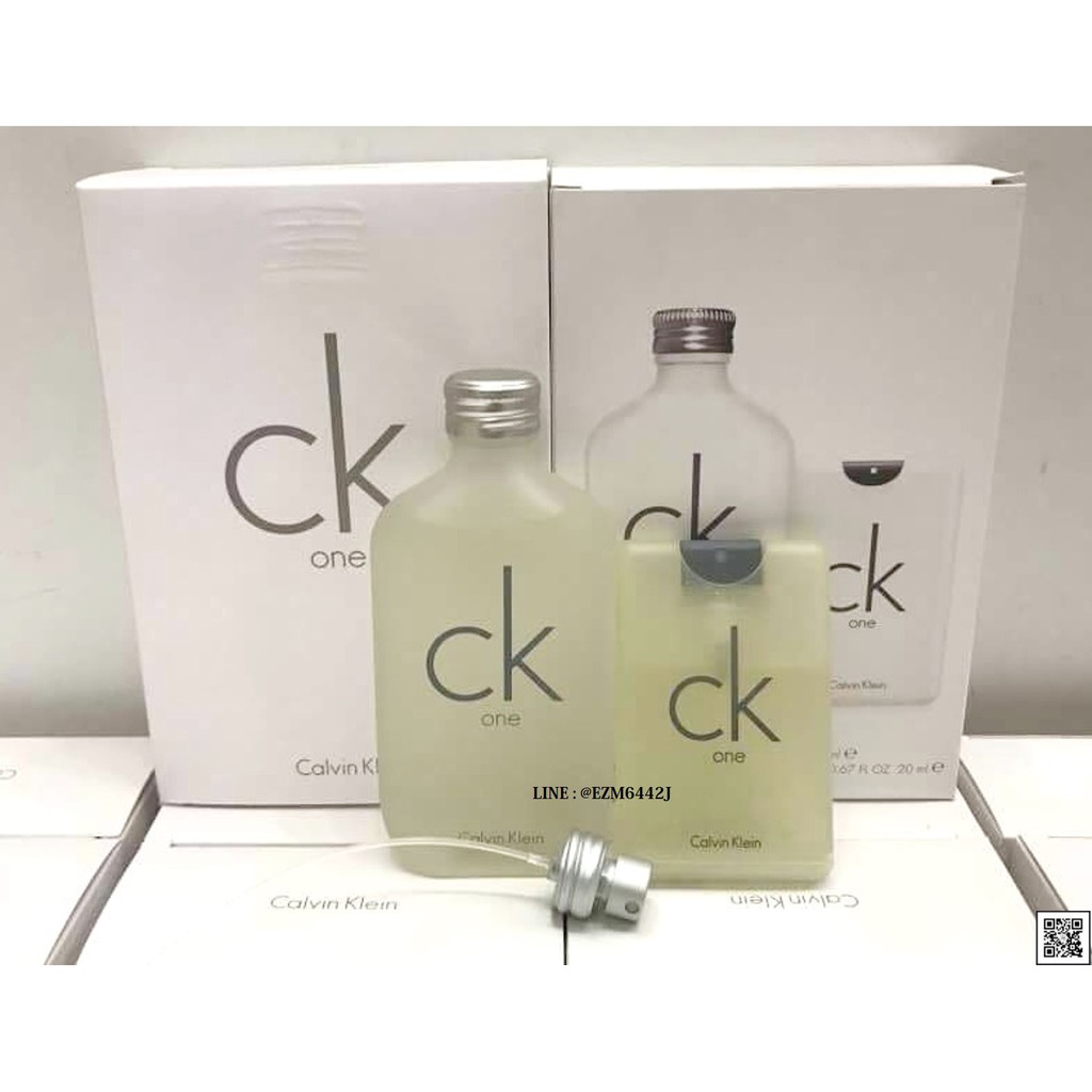 SET 2 ITEMS น้ำหอมแท้ CALVIN KLEIN CK ONE FOR UNISEX EAU DE TOILETTE SPRAY 100 ML + CK ONE 20 ML กล่องขาย เหมือนกับห้าง