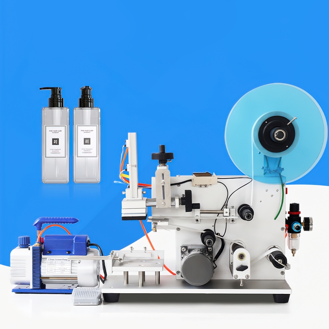 เครื่องติดฉลากแบบกึ่งอัตโนมัติ สำหรับผิวเรียบ ฝากระปุก กล่อง กระป๋อง ทรงเหลี่ยม TB60