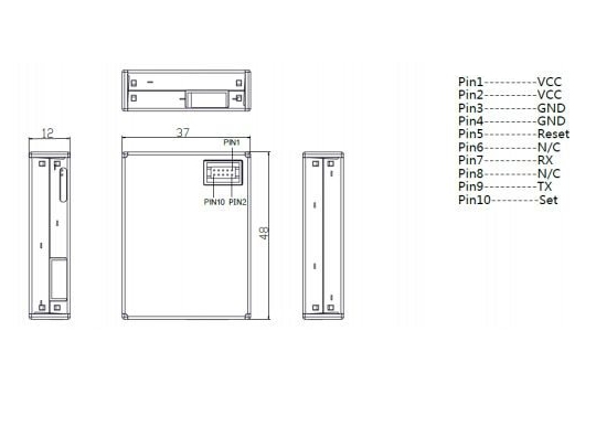 เซ็นเซอร์ตรวจจับฝุ่นละอองPM2.5 รุ่น PMS7003 พร้อมบอร์ดอะแด็ปเตอร์