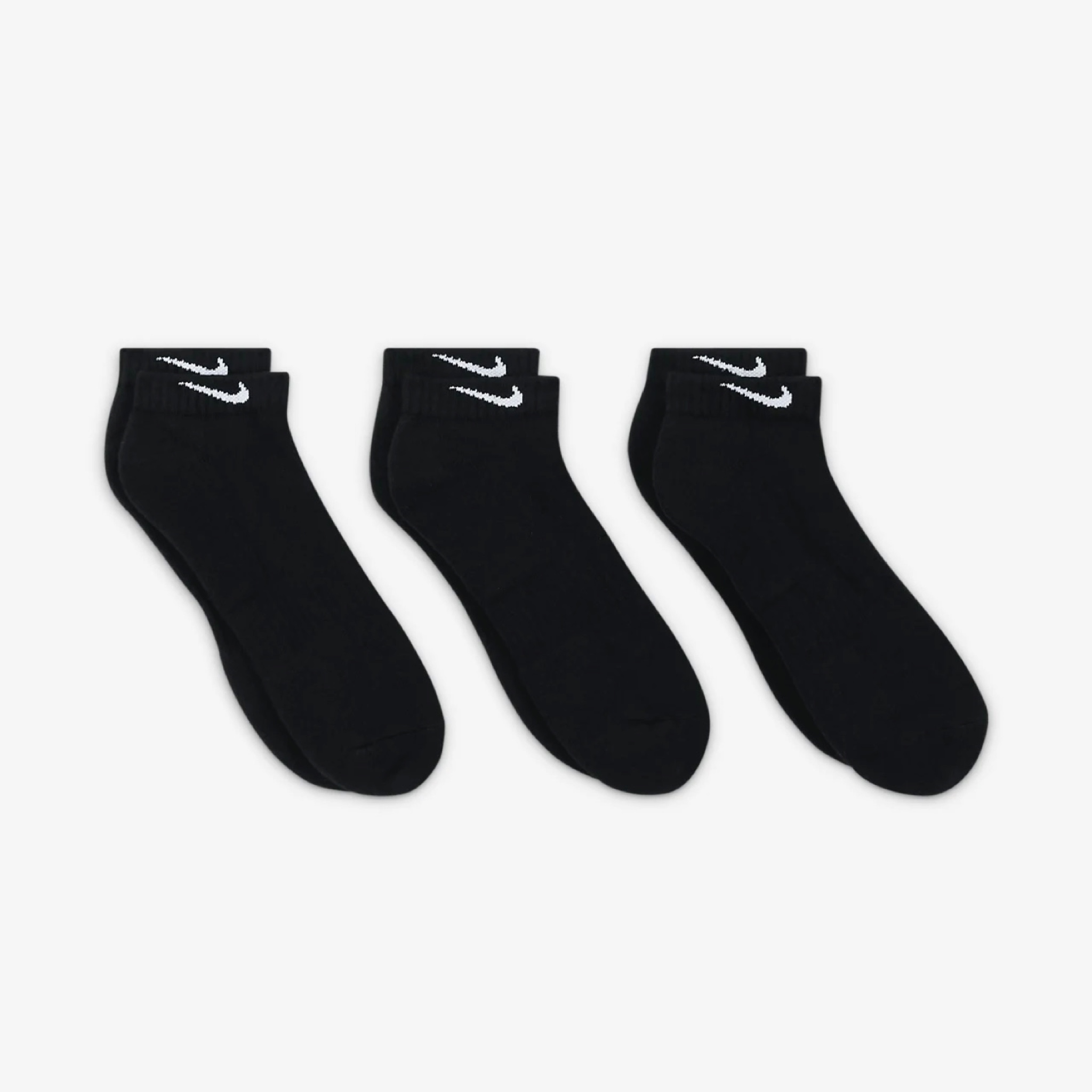ถุงเท้า Nike EveryDay Cushioned Ankle Socks ‘Black’ #แพค3คู่ (M,L)