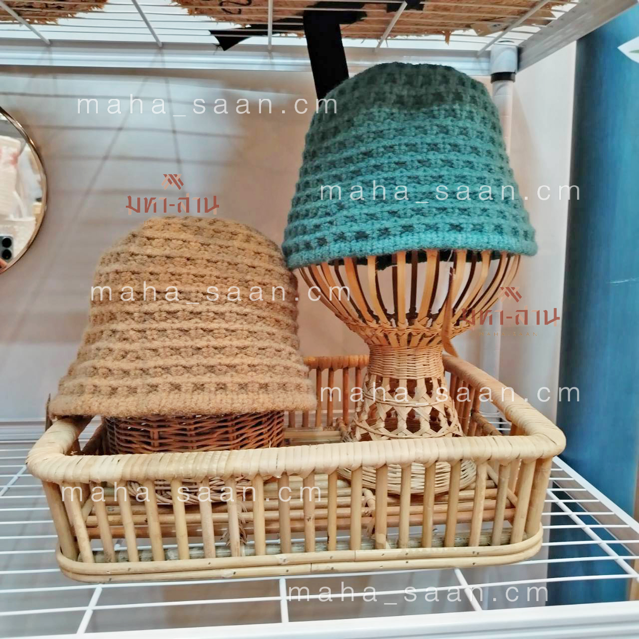 ตะกร้าหวายใส่ของ ถาดหวายจัดเก็บของอเนกประสงค์ มีที่จับ ใส่อุปกรณ์สปา ผ้าขนหนู 🌨