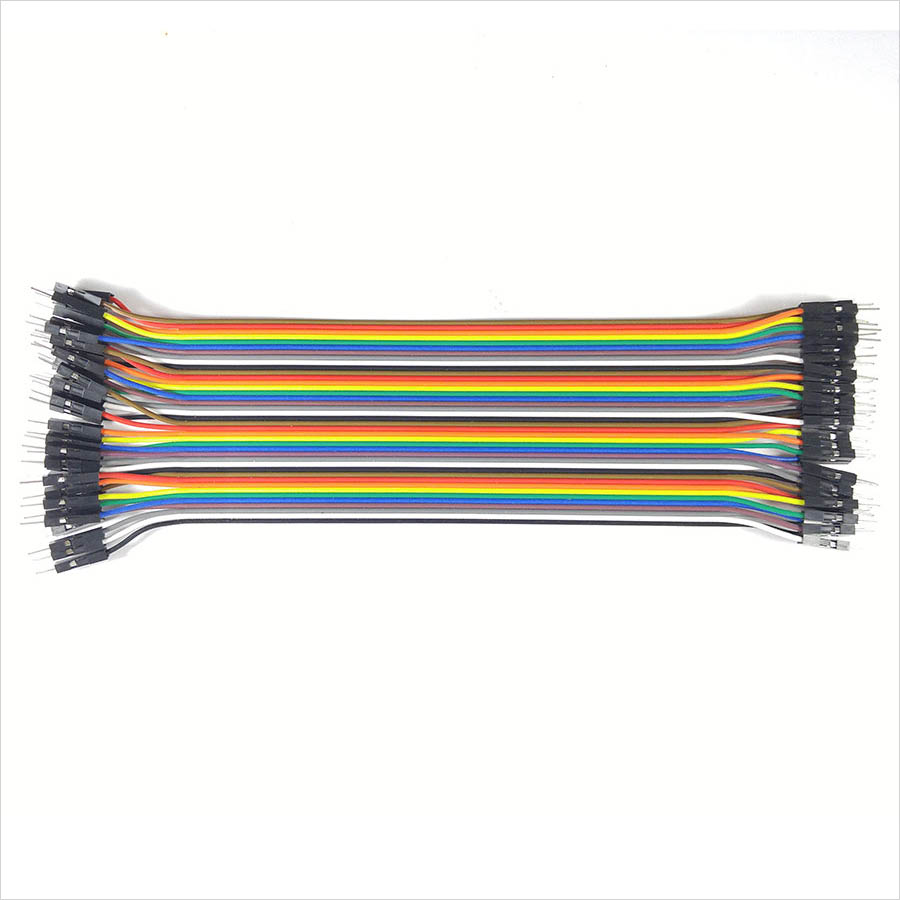 สายไฟต่อวงจรทดลอง(Jump wire) IDC 40 เส้น แบบตัวผู้ ทั้งสองด้าน ยาว 8 นิ้ว (20 ซม.)