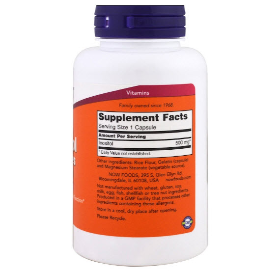 Now Foods, Inositol Capsules, 500 mg, 100 Capsules