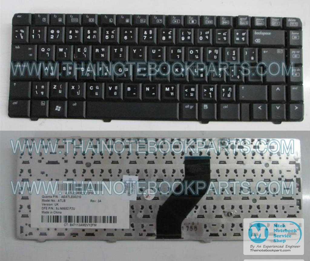 MT04628 คีย์บอร์ดโน้ตบุ๊ค Compaq Presario F500, HP Pavilion DV6000 - AEATLE00210, 9J.N8682.F2U Notebook Keyboard (มือสอง) 2