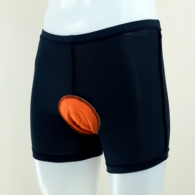 กางเกงจักรยาน Boxer GetMoving กางเกงสีดำ เป้าเจลสีส้ม