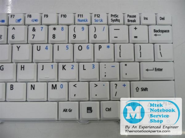 MT00943 คีย์บอร์ดโน๊ตบุ๊ค Acer Aspire One A110 A150 ZG5 D150 D250 - V091902BS1 PK1306F0B00 Notebook Keyboard (สีขาว สินค้าใหม่ แป้นพิมพ์ English)