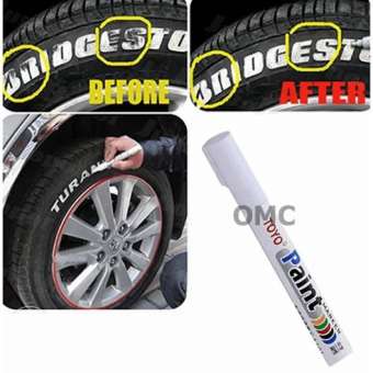 MD TOYO PAINT ปากกา เขียนยาง แต้มยาง สีแต้มแม็กซ์ - สีแต้มล้อรถ-และยางรถยนต์ สีขาว (WHITE)