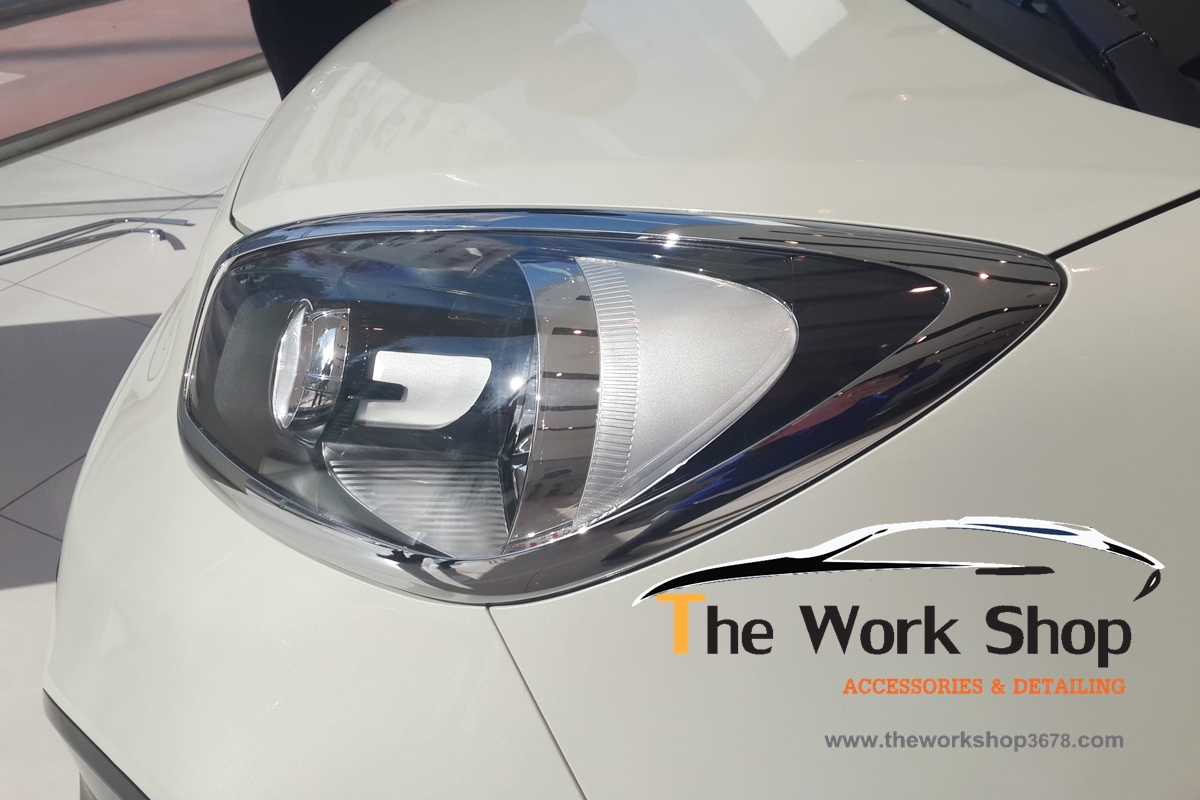 Head Lamp Garnish / Chrome Head Lamp Cover for Picanta ( โครเมี่ยมแต่งไฟคู่หน้า )