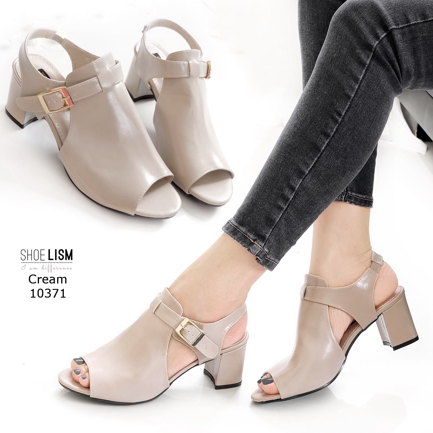 รองเท้าส้นสูงหน้าเต็ม รัดส้น