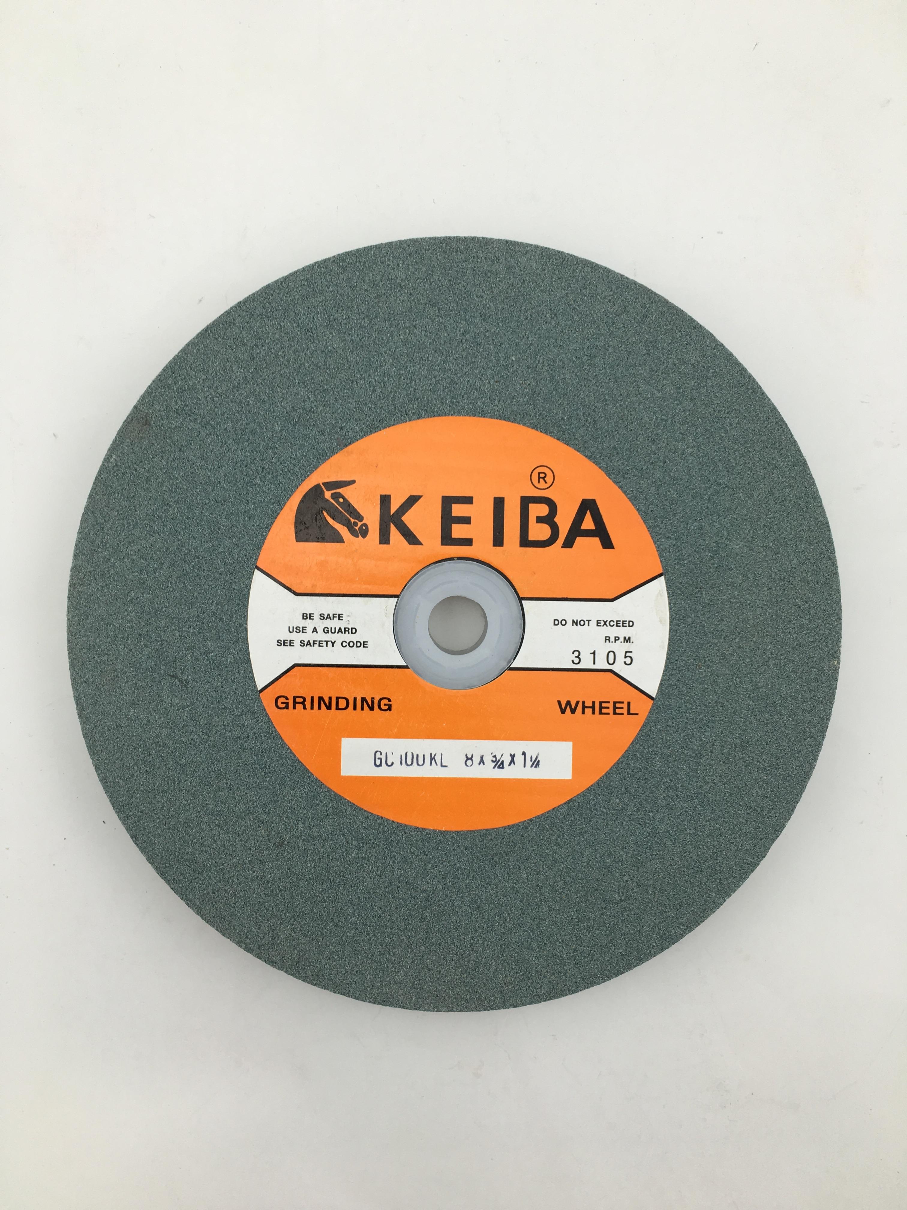 หินเจียระไน สีเขียว ขนาด 8" หนา 3/4 รู 5/8 เบอร์ 100 ยี่ห้อ KEIBA