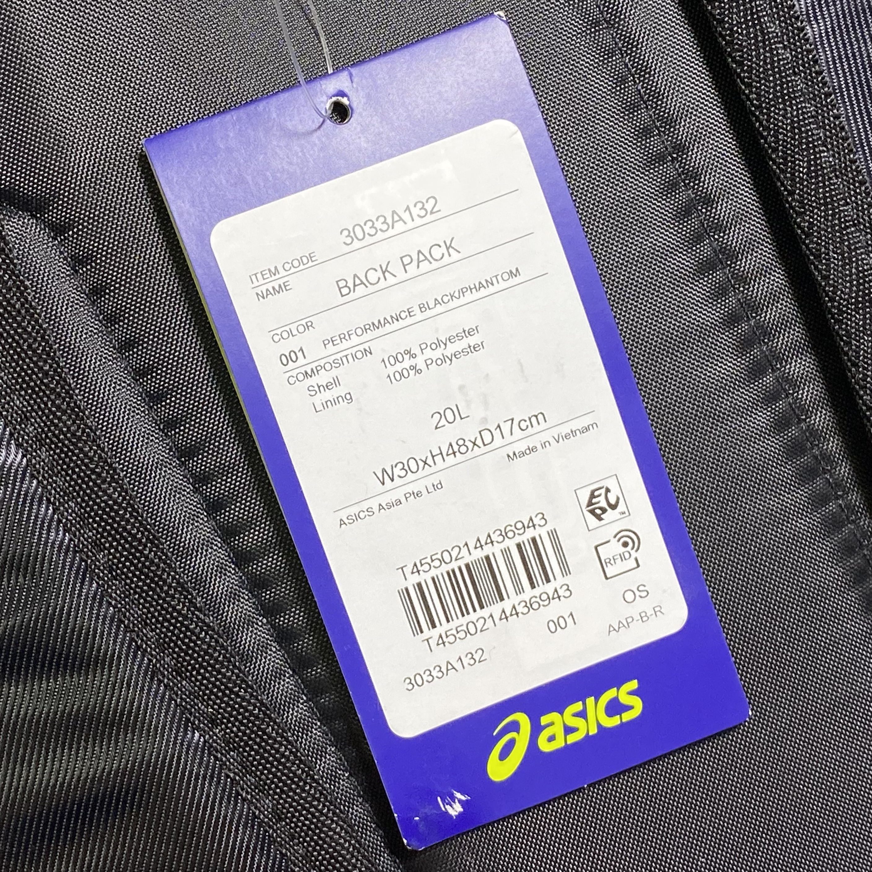 กระเป๋า ASICS BackPack ‘BLACK’ (20L)