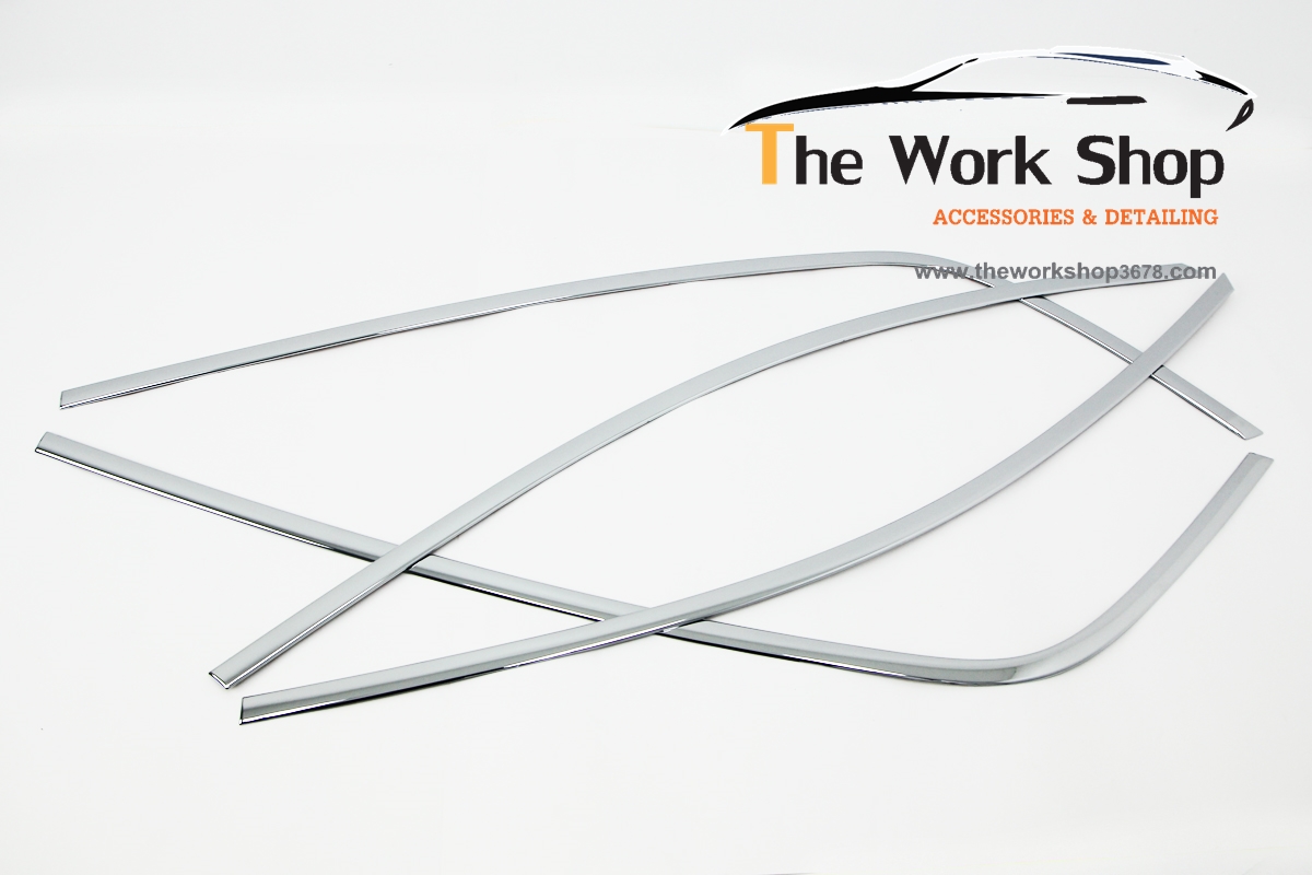 Luxury Door Visor / Ssangcarful for Korando ( ชุดโครเมี่ยมแต่งขอบกระจกด้านบน )