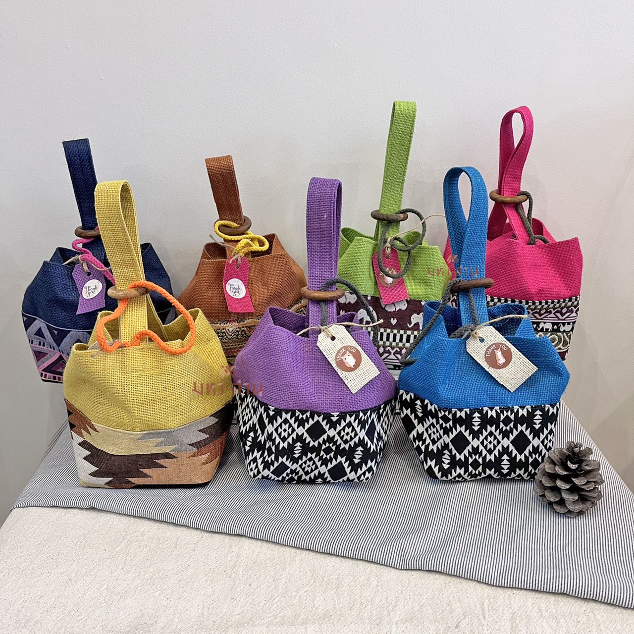 กระเป๋าขนมจีบ ผ้าพื้นเมือง กระเป๋าไทย กระเป๋าถือ ของแจก🥟