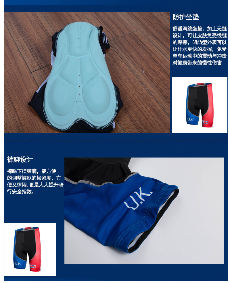 ชุดจักรยานแขนสั้น LQSGCD 18 (15) สีขาวน้ำเงินฟ้า